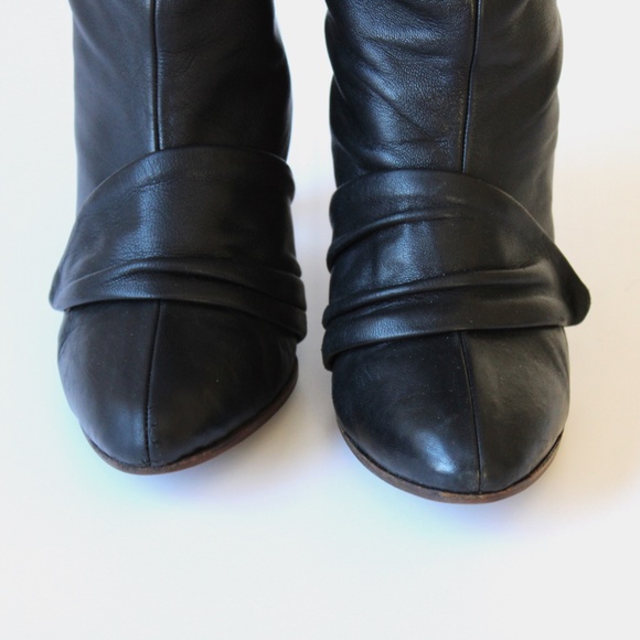 Marion Hanania Paris Lambskin Leather Slouch Boots - Picture 9 of 11